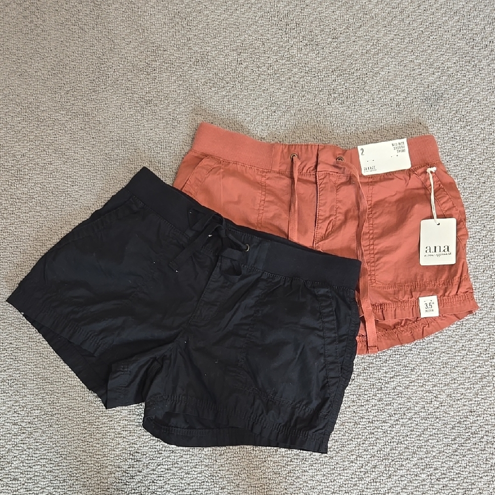 2 PCS, a.n.a, Size 2, NWT And NWOT, Chutney + Black, Short With 3.5" Inseam,